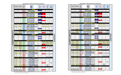 Calendriers généraux Saison 2022-2023